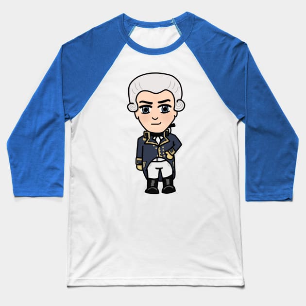 Chibi Marquis de la Fayette (Large Design) Baseball T-Shirt by Aeriskate